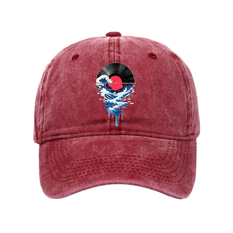 Kyoto-Lion Vinyl Records And Waves Washed Cap