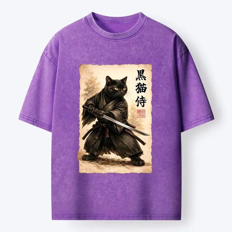Ukiyo-e Black Cat Warrior Tee