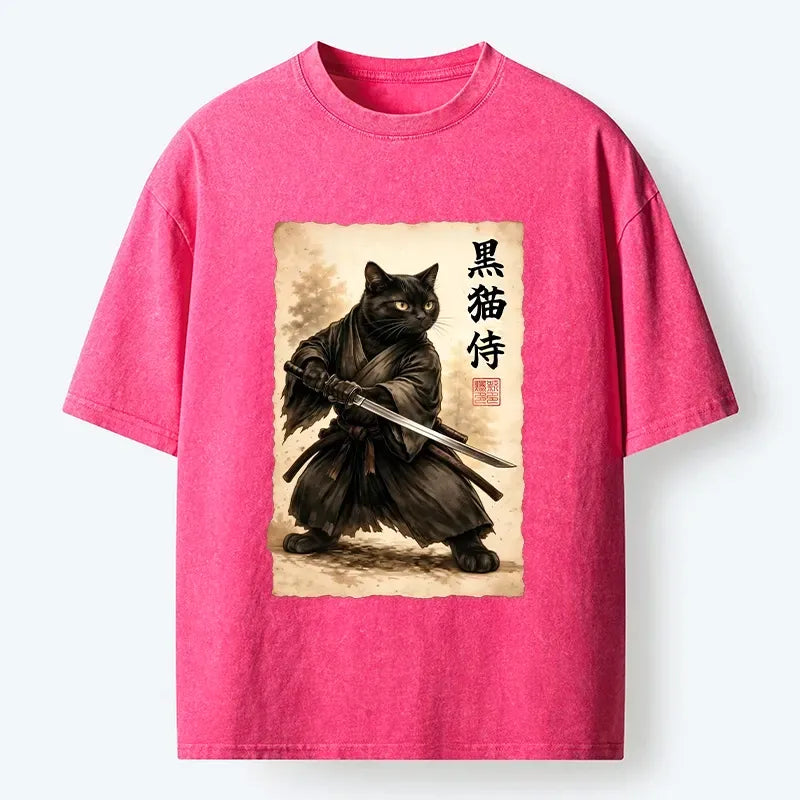 Ukiyo-e Black Cat Warrior Tee