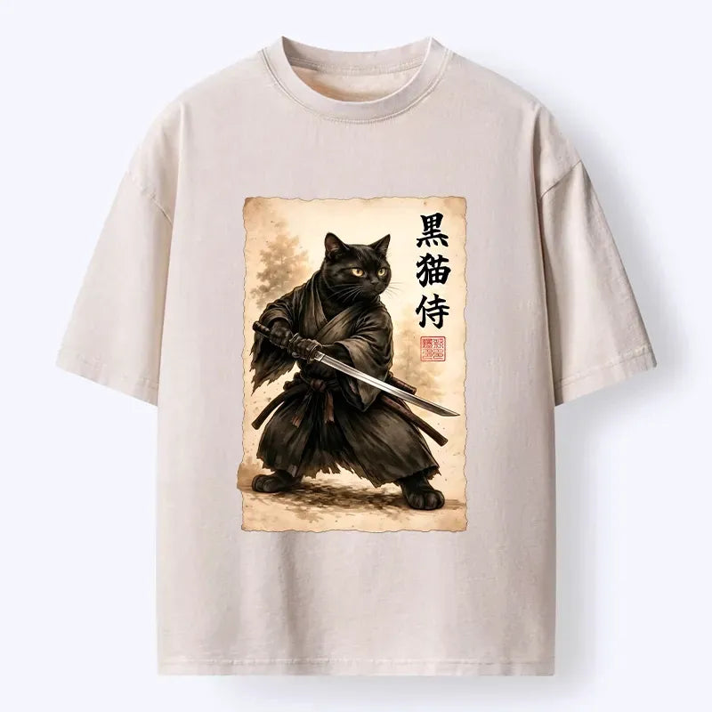 Ukiyo-e Black Cat Warrior Tee