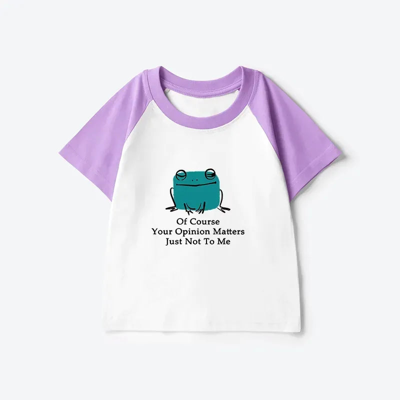 Kyoto-Lion Cool Frog Unbothered By Others Opinions Kids Raglan T-shirt