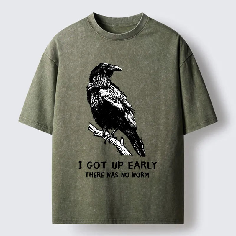 Kyoto-Lion Early Raven Meme Washed T-Shirt