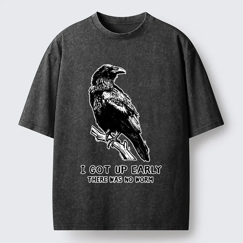 Kyoto-Lion Early Raven Meme Washed T-Shirt