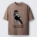 Kyoto-Lion Early Raven Meme Washed T-Shirt