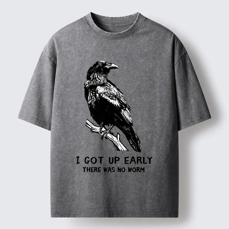 Kyoto-Lion Early Raven Meme Washed T-Shirt