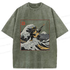 Japanese Vintage Frog Guitar T-Shirt for Men