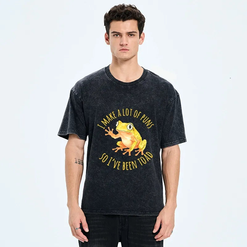 Kyoto-Lion Funny Frog Pun Meme Washed T-Shirt