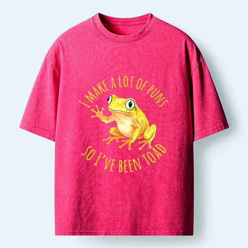 Kyoto-Lion Funny Frog Pun Meme Washed T-Shirt
