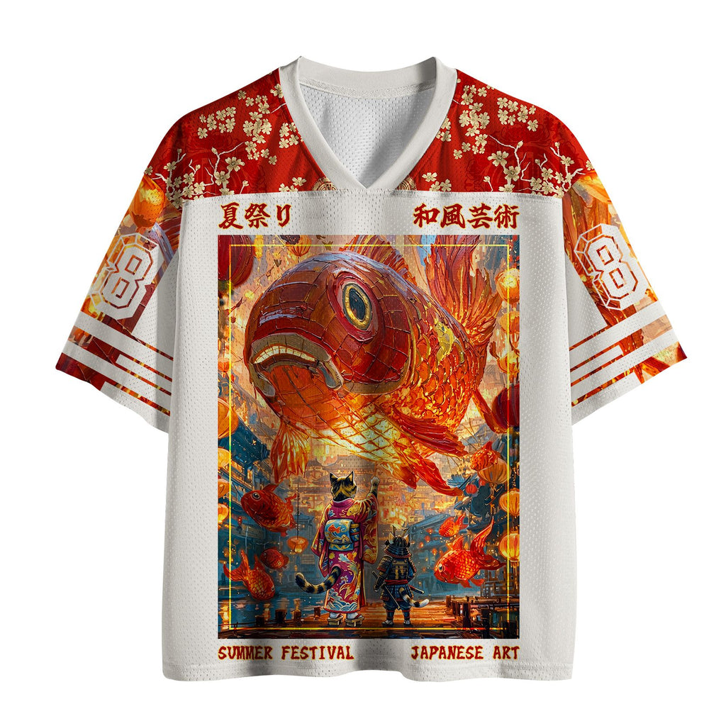 Samurai Cats Koi Mesh Jersey for Summer