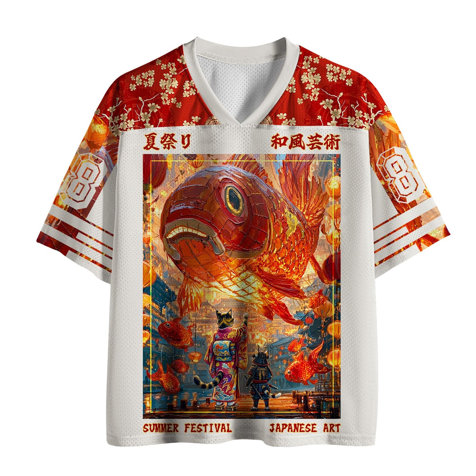 Samurai Cats Koi Mesh Jersey for Summer