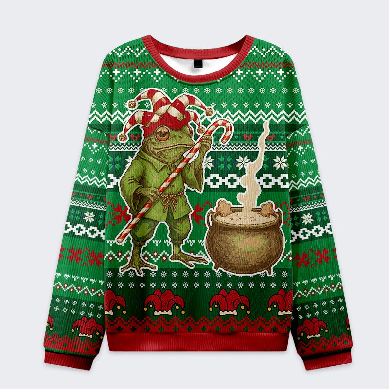 Japanese frog making soup ugly sweatshirt