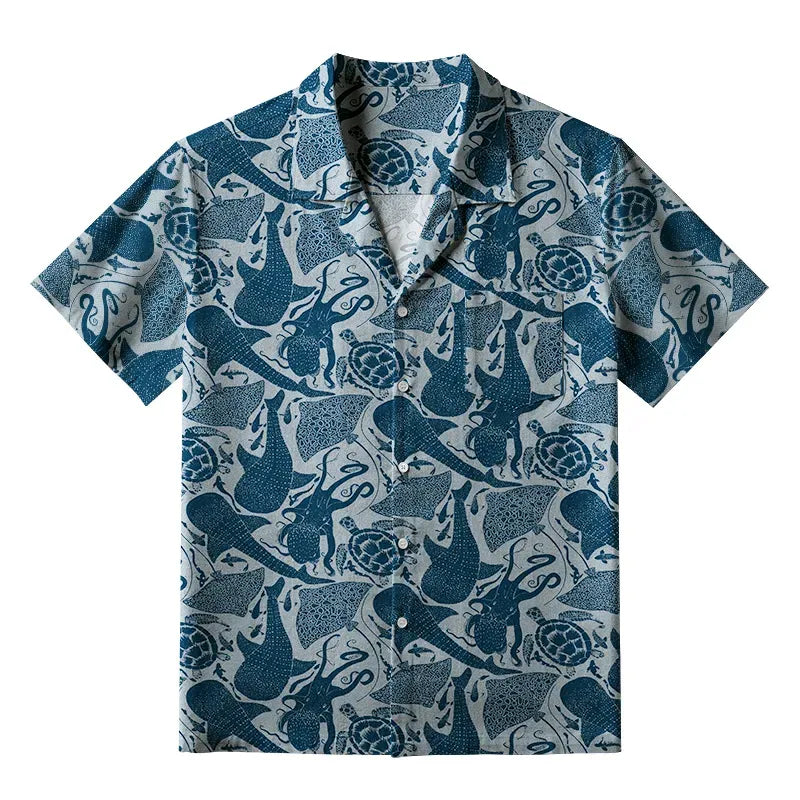 Marine Life Aloha Shirt Casual Wear