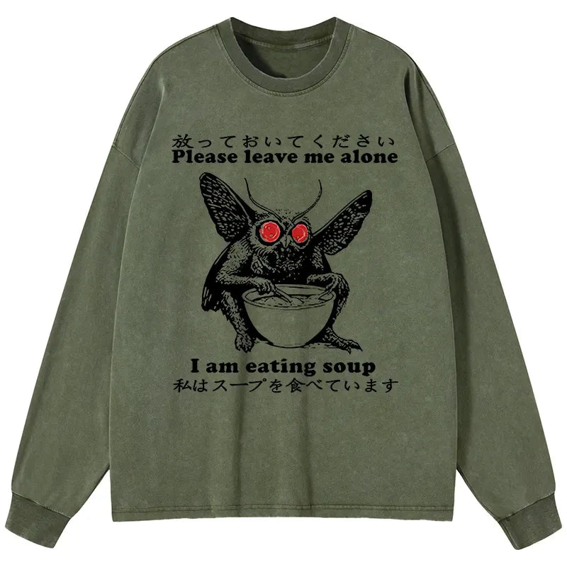 Kyoto-Lion Don't Bother The Mothman Washed Long Sleeve T-Shirt