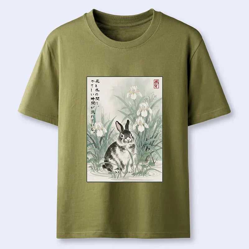 Kyoto-Lion Little Rabbit Beneath the Blooming Irises Classic T-Shirt