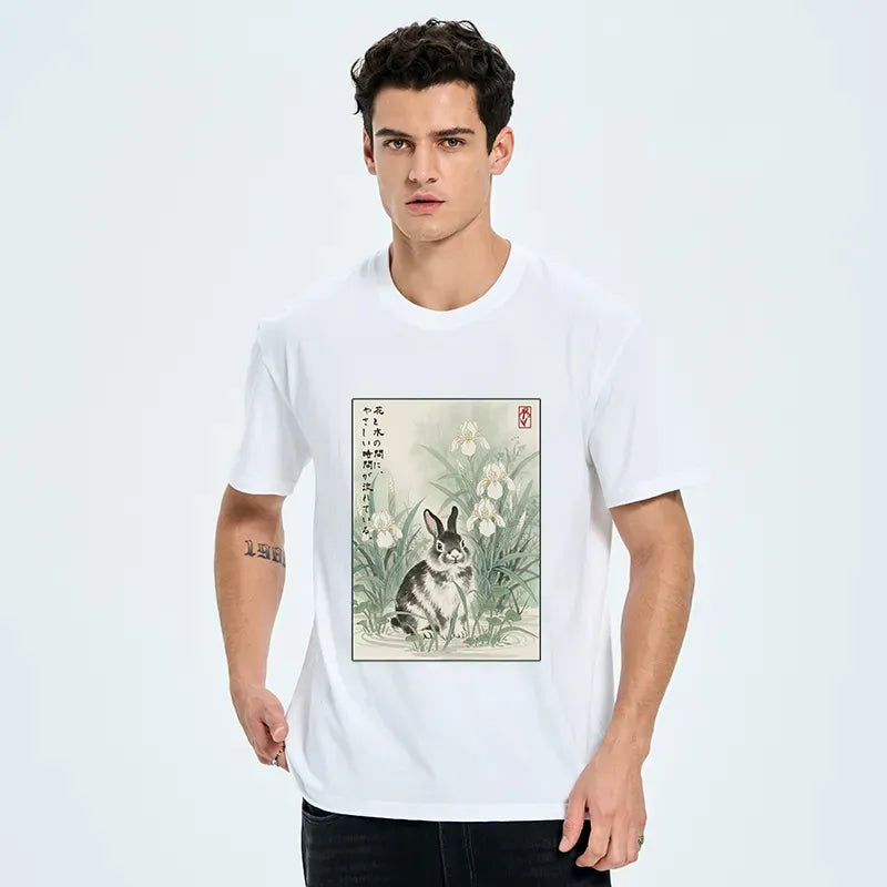 Unisex Cotton T-Shirt with Japanese Art