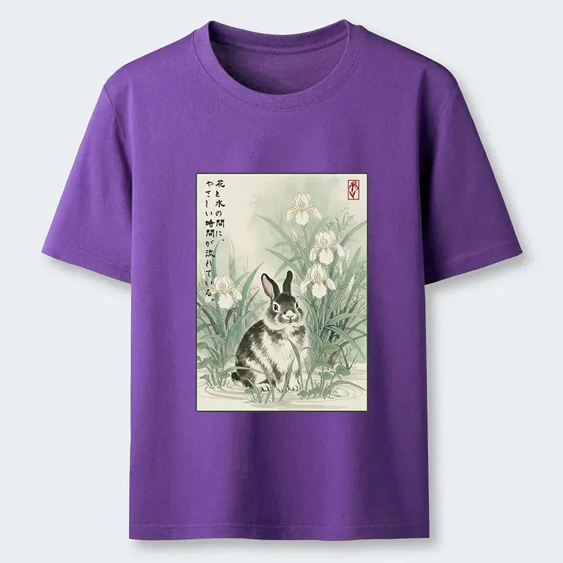Kyoto-Lion Little Rabbit Beneath the Blooming Irises Classic T-Shirt
