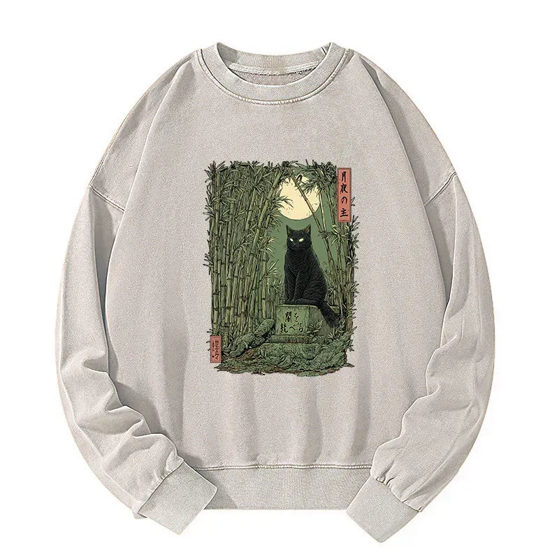 washed Japanese style sweatshirt for casual wear