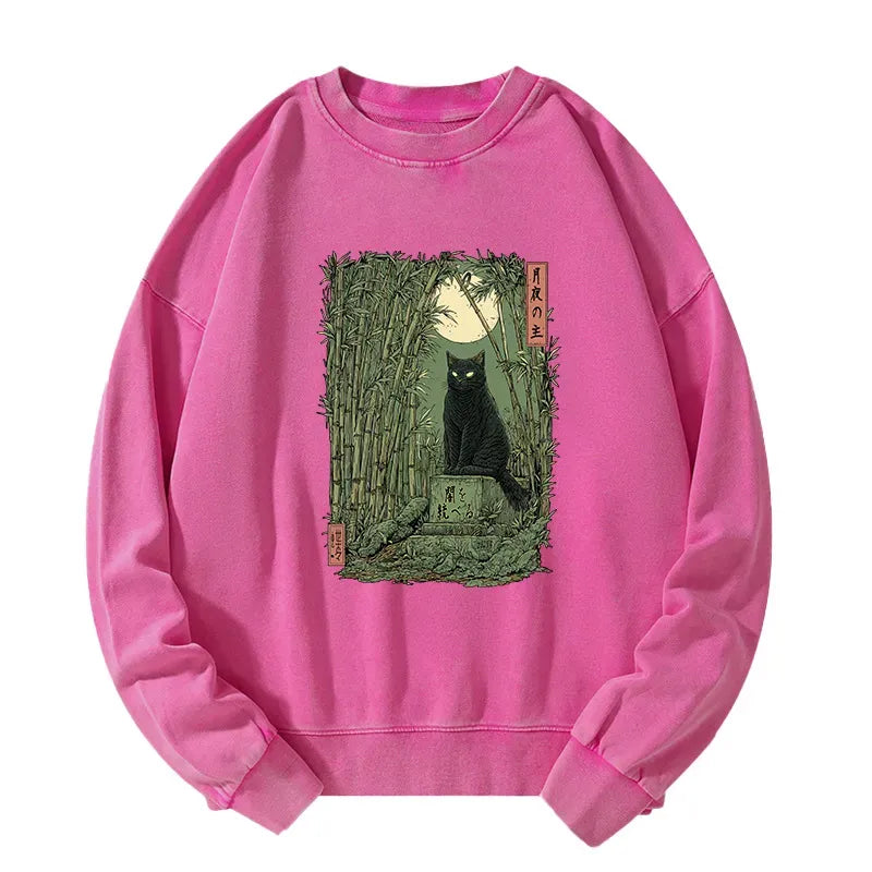 washed Japanese style sweatshirt for casual wear