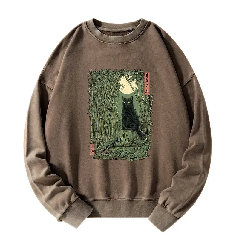 washed Japanese style sweatshirt for casual wear