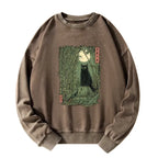 washed Japanese style sweatshirt for casual wear