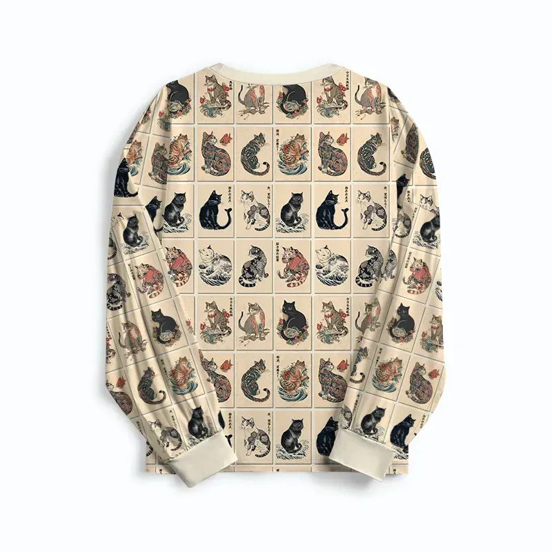 japanese cat family pajama gift idea