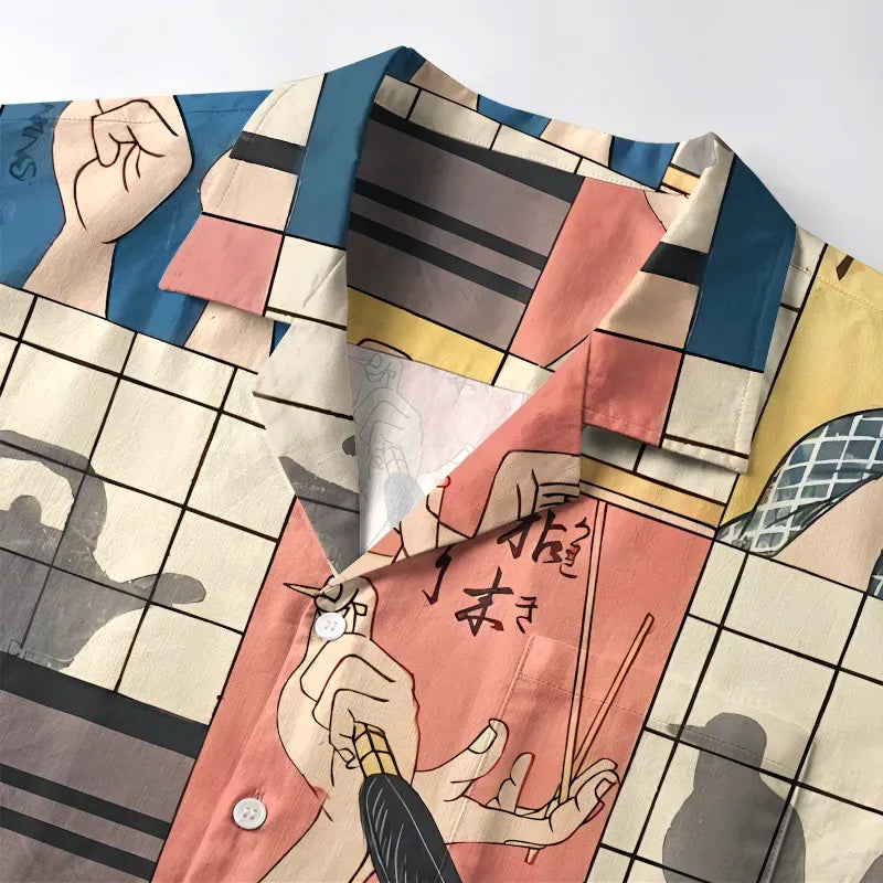 Kyoto Lion Hand Shadow Shirt for Daily Wear