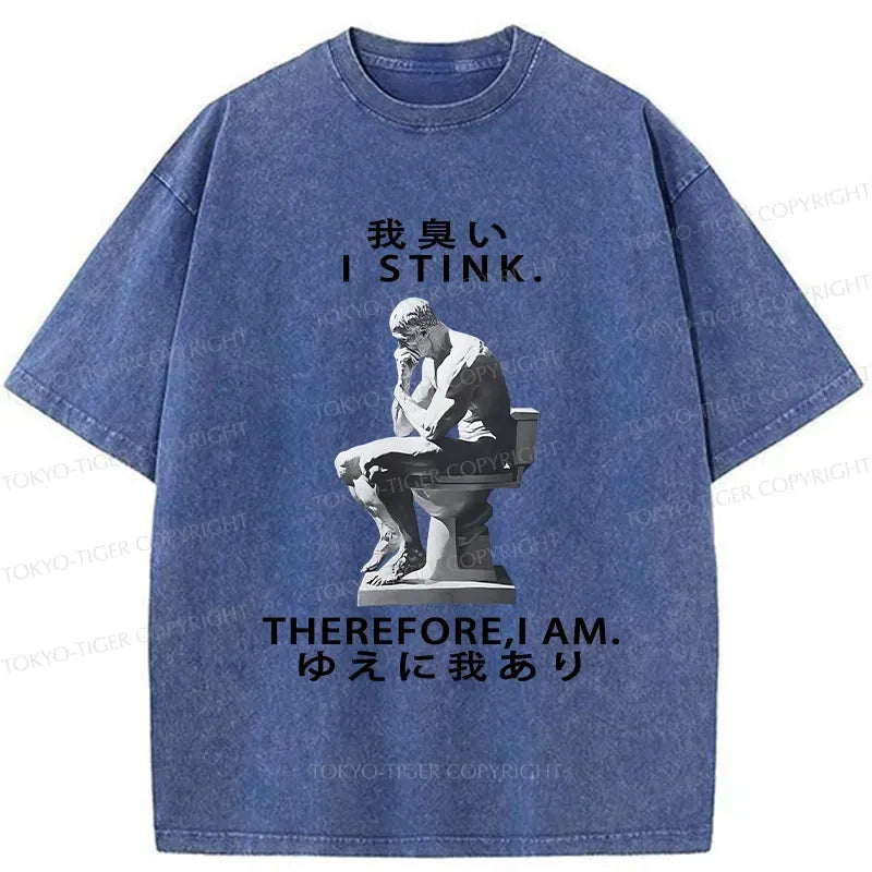 Kyoto-Lion I Stink Therefore I Am Washed T-Shirt