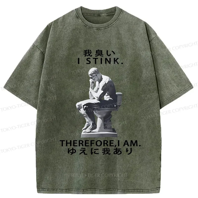 Kyoto-Lion I Stink Therefore I Am Washed T-Shirt