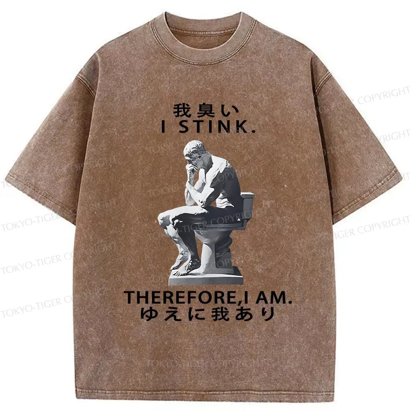 Kyoto-Lion I Stink Therefore I Am Washed T-Shirt