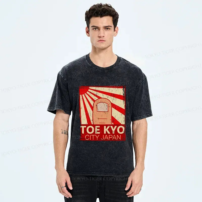 Japanese Vintage Funny Washed T-Shirt