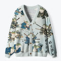 Japanese Samurai Frog Cardigan for Gift