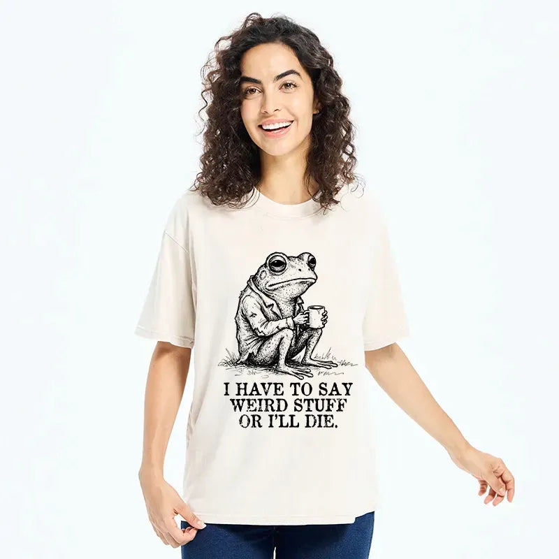 Funny Frog Drinking Coffee Unisex T-Shirt
