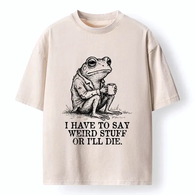 Funny Frog Drinking Coffee Unisex T-Shirt