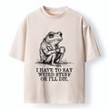 Funny Frog Drinking Coffee Unisex T-Shirt