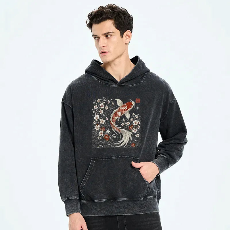 japanese woodblock print hoodie for daily wear