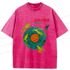 Japanese Frog Art Washed T-Shirt