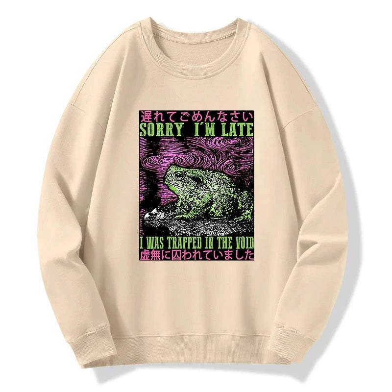 vintage japanese frog pullover hoodie
