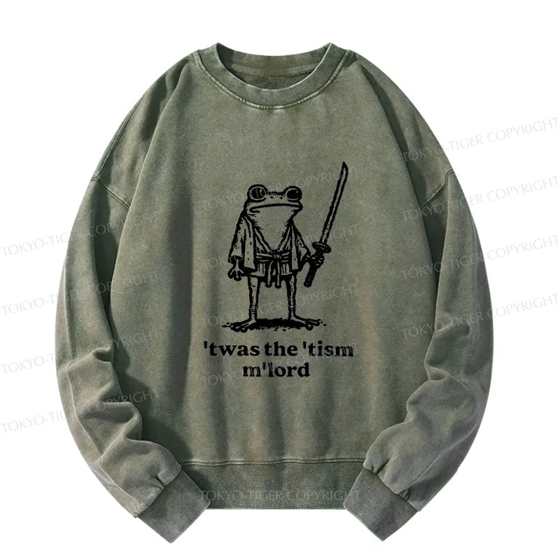Kyoto-Lion Focused Samurai Frog Washed Sweatshirt