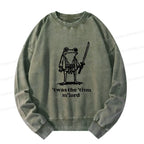 Kyoto-Lion Focused Samurai Frog Washed Sweatshirt
