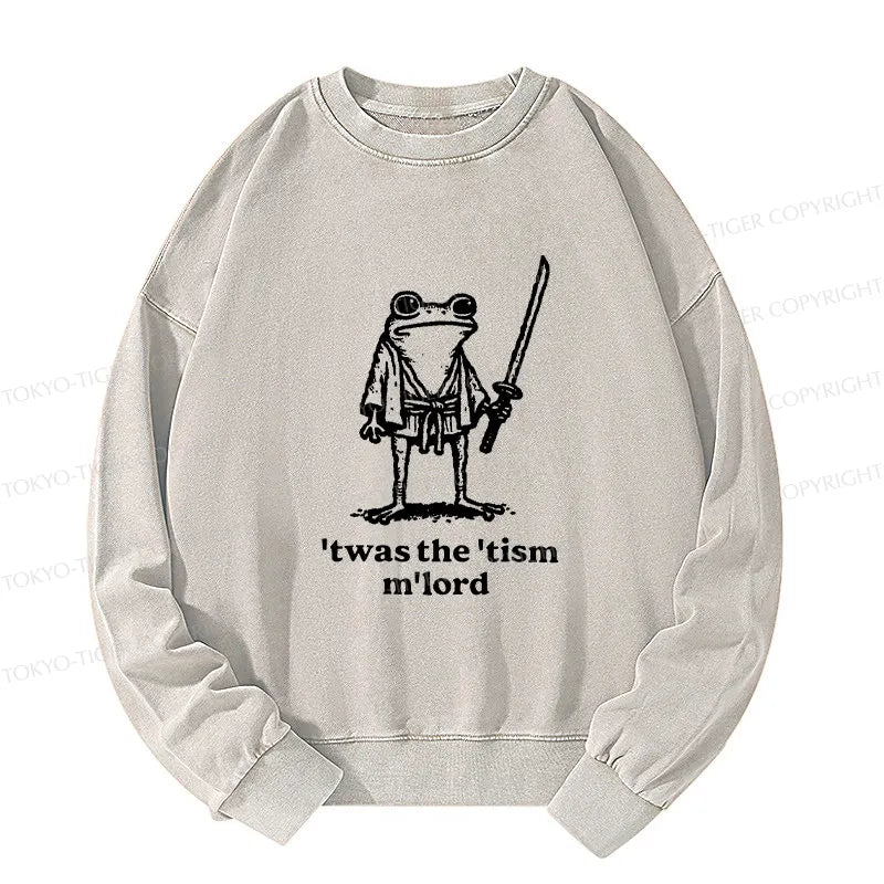 Kyoto-Lion Focused Samurai Frog Washed Sweatshirt