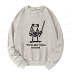 Kyoto-Lion Focused Samurai Frog Washed Sweatshirt