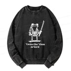 Kyoto-Lion Focused Samurai Frog Washed Sweatshirt