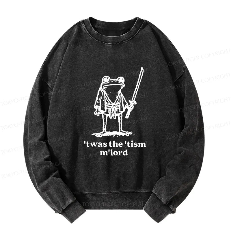 Kyoto-Lion Focused Samurai Frog Washed Sweatshirt