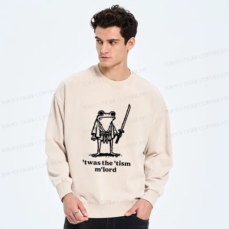 Kyoto-Lion Focused Samurai Frog Washed Sweatshirt