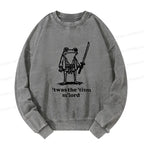 Kyoto-Lion Focused Samurai Frog Washed Sweatshirt