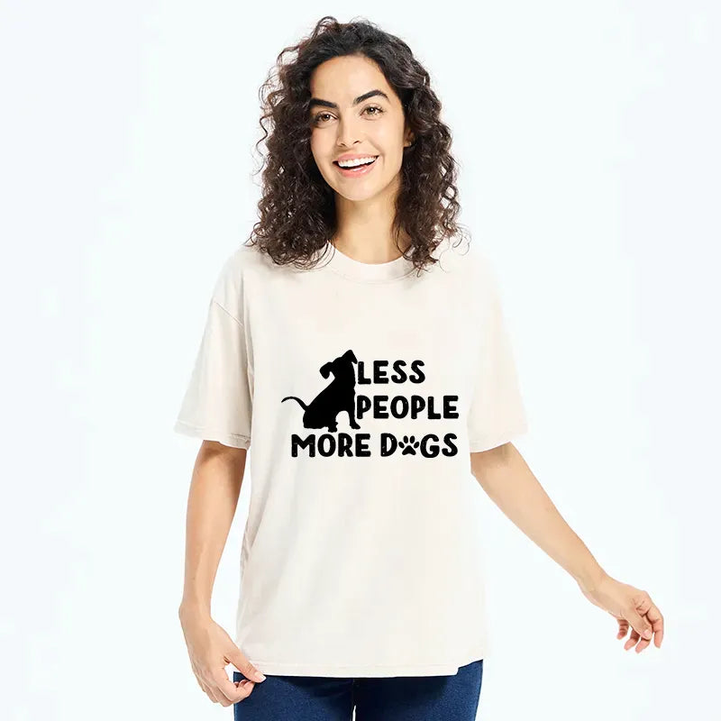 Kyoto-Lion Fewer People More Dogs Washed T-Shirt