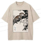 Kyoto-Lion Tiger's Philosophy: Pondering Life From The Trees Washed T-Shirt