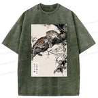 Kyoto-Lion Tiger's Philosophy: Pondering Life From The Trees Washed T-Shirt