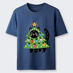 Kyoto-Lion Christmas cat t-shirt for holiday
