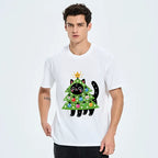 Kyoto-Lion Christmas cat t-shirt for holiday